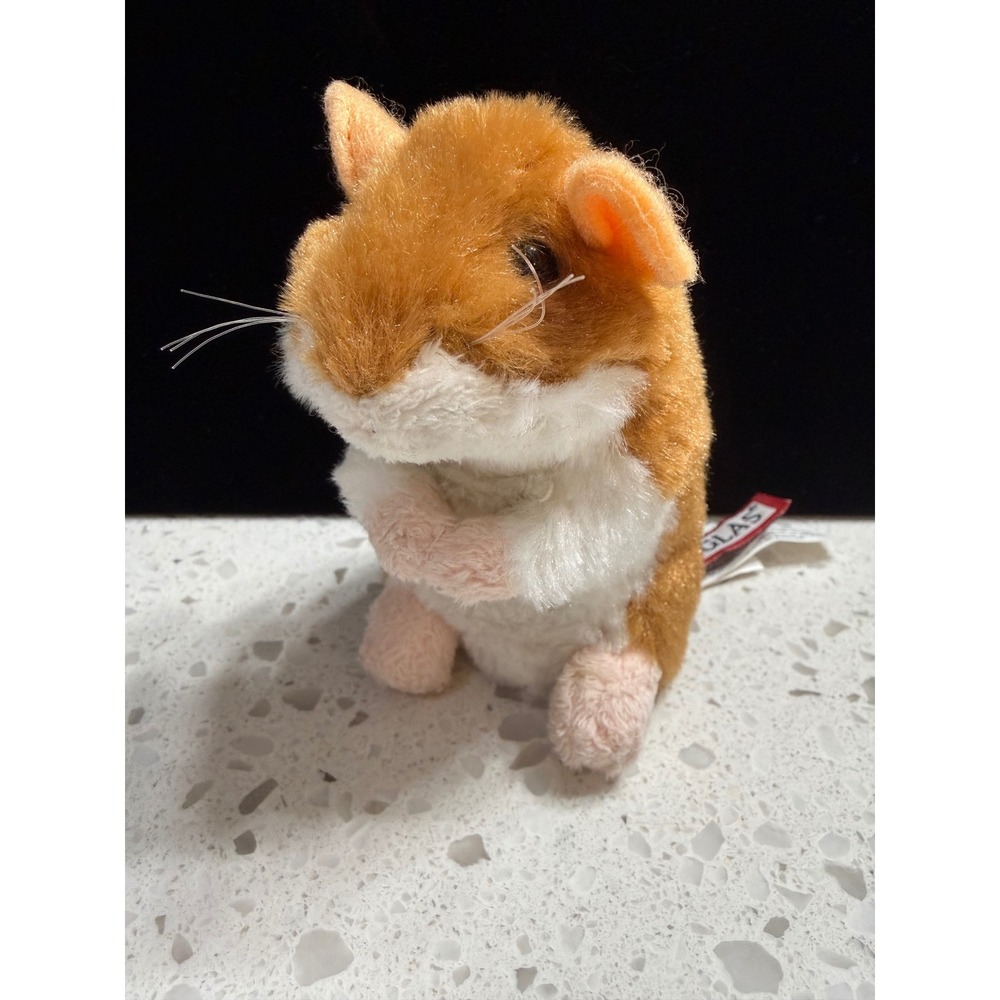 Douglas Hamster Plush Brushy Ginger White Excellent Realistic Sitting 4.5in cute